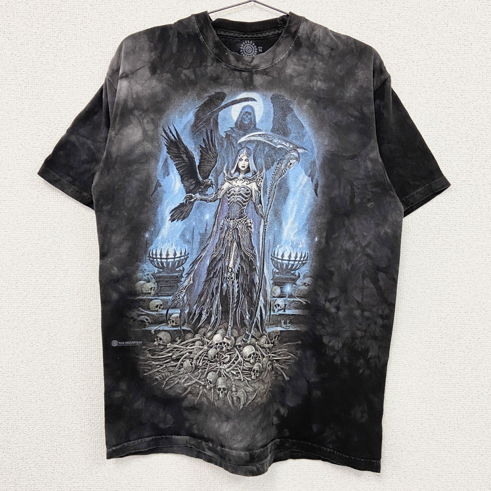 THE MOUNTAIN　ザマウンテン　半袖プリントTシャツ　タイダイ　黒　ブラック　Ｍサイズ