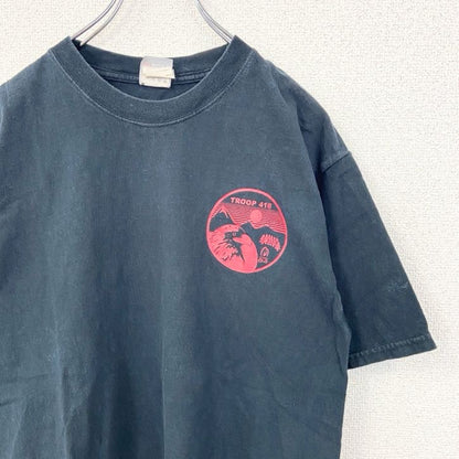 古着 used　Hanes ヘインズ　BEEFY-T 半袖プリントTシャツ　TROOP　416　ボーイスカウト　ネイビー　Mサイズ