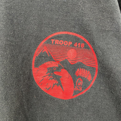 古着 used　Hanes ヘインズ　BEEFY-T 半袖プリントTシャツ　TROOP　416　ボーイスカウト　ネイビー　Mサイズ