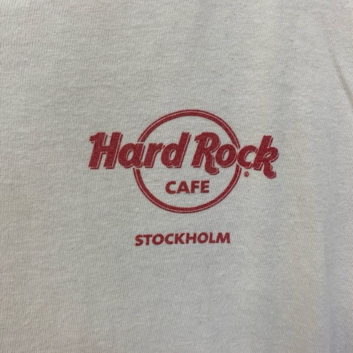 古着 used　Hard Rock Cafe　ハードロックカフェ　半袖デザインTシャツ　バックプリント　ストックホルム　Mサイズ