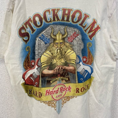 古着 used　Hard Rock Cafe　ハードロックカフェ　半袖デザインTシャツ　バックプリント　ストックホルム　Mサイズ