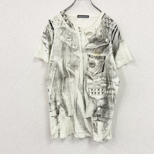 PRINCE PETER　プリンスピーター　半袖プリントTシャツ　だまし絵　ダメージ加工　シングルステッチ　白　ホワイト