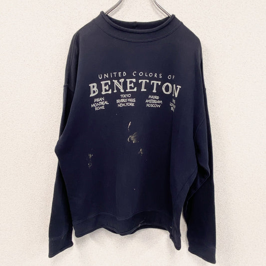 ～00s　UNITED COLORS OF BENETTON.　ベネトン　スウェット トレーナー　ヴィンテージ　紺　ネイビー　Sサイズ