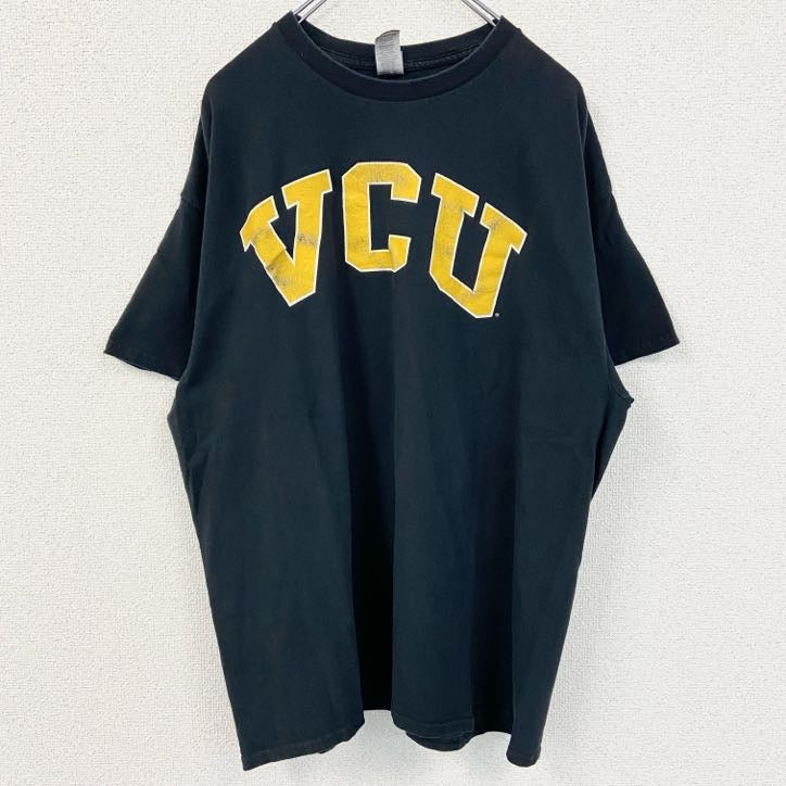 古着 used　GILDAN ギルダン　半袖カレッジプリントTシャツ　VCU　バージニア・コモンウェルス大学　黒　XLサイズ