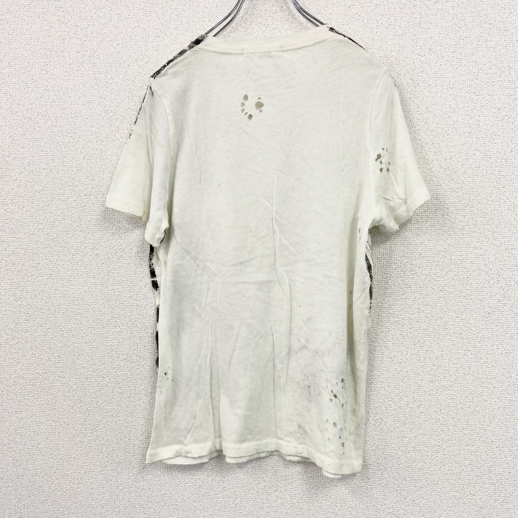 PRINCE PETER　プリンスピーター　半袖プリントTシャツ　だまし絵　ダメージ加工　シングルステッチ　白　ホワイト