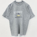 古着 used　Kangaroo　カンガルー　半袖アニマル刺繍Tシャツ　クルーネック　オーストラリア　シドニー　グレー　Sサイズ