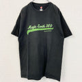 古着 used　Hanes　ヘインズ　半袖プリントTシャツ　MUSIC　EARTH　360　ロゴ　黒　ブラック　Lサイズ