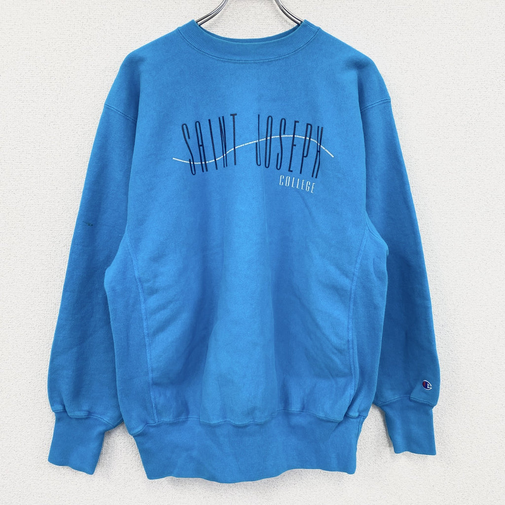 90s　Champion　チャンピオン　リバースウィーブ　スウェット/トレーナー　刺繍タグ　ライトブルー　XLサイズ