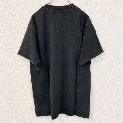 古着 used　Hanes　ヘインズ　半袖プリントTシャツ　MUSIC　EARTH　360　ロゴ　黒　ブラック　Lサイズ