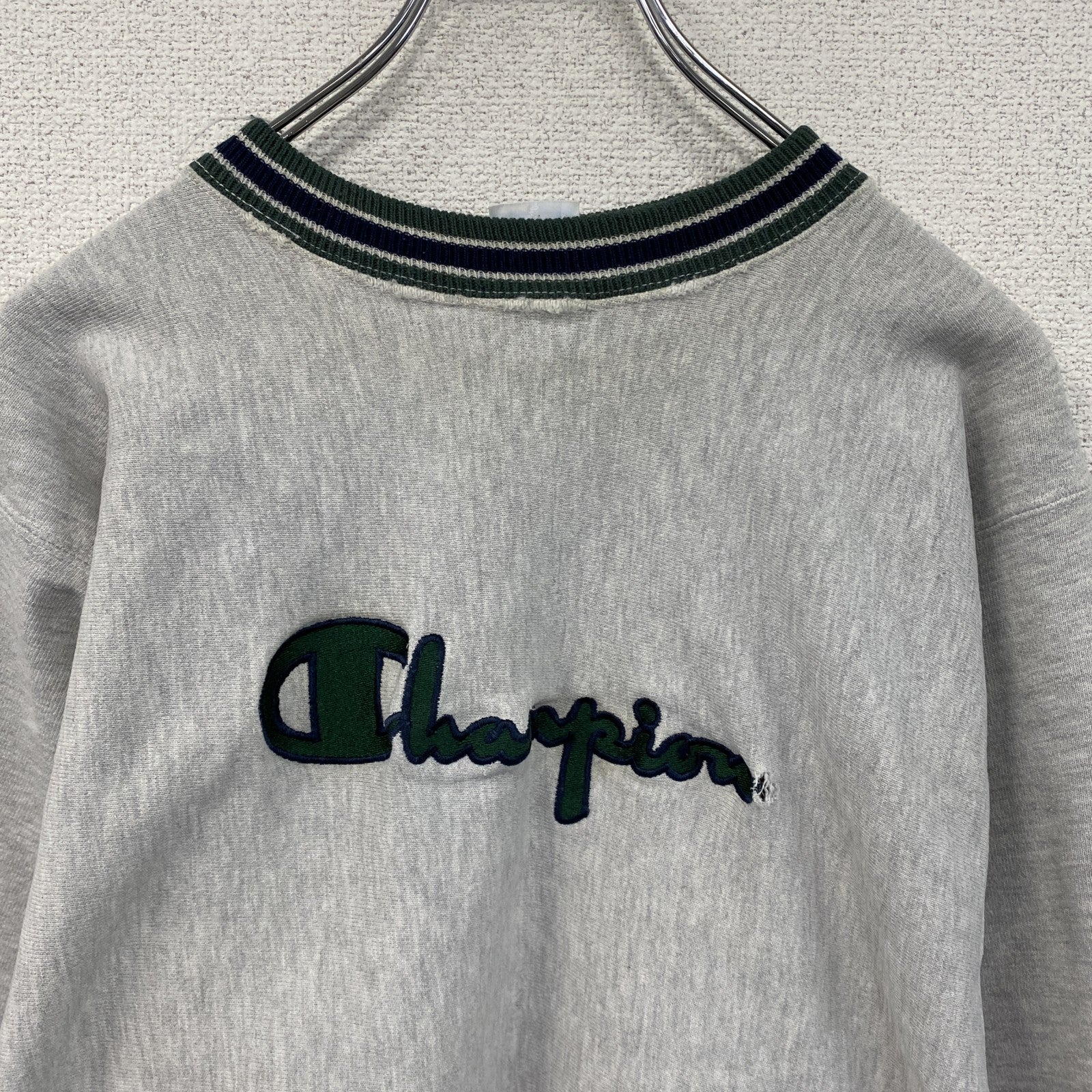 90s　Champion　チャンピオン　リバースウィーブ　スウェット/トレーナー　刺繍タグ　霜降りグレー　XLサイズ