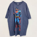 古着 used　SUPERMAN　スーパーマン　半袖アメコミTシャツ　DCコミックス　レトロデザイン　ネイビー　XLサイズ