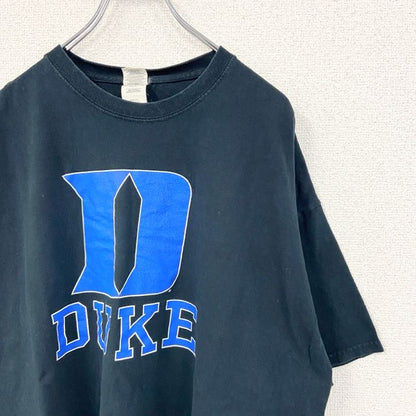 古着 used　GILDAN ギルダン　デューク・ブルーデビルズ　バスケ　半袖カレッジTシャツ　チームロゴ　黒　XXLサイズ