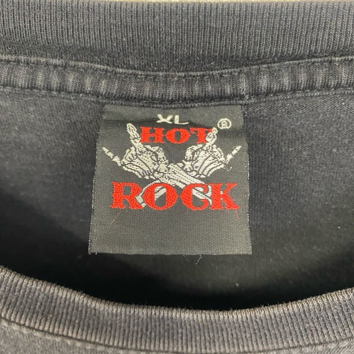 古着 used　HOT ROCK　ホットロック　半袖アニマル両面プリントTシャツ　狼　ウルフ　黒　ブラック　XLサイズ