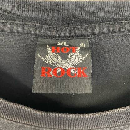 古着 used　HOT ROCK　ホットロック　半袖アニマル両面プリントTシャツ　狼　ウルフ　黒　ブラック　XLサイズ