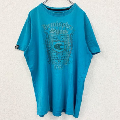 古着 used　HEMISPHERE　SPORT　半袖プリントTシャツ　水色　Y2K　レトロ　ライトブルー　XXLサイズ