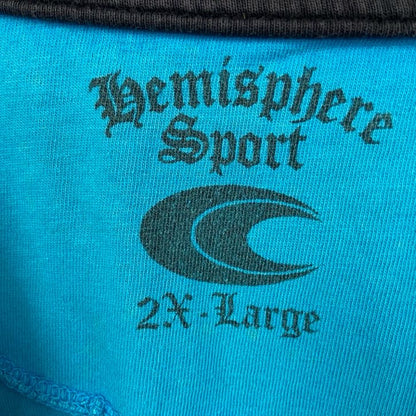古着 used　HEMISPHERE　SPORT　半袖プリントTシャツ　水色　Y2K　レトロ　ライトブルー　XXLサイズ