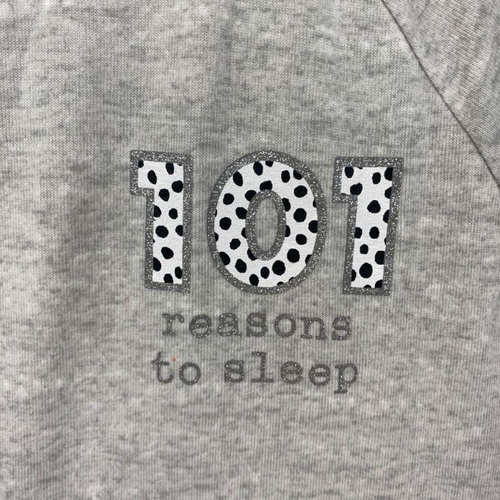 古着 used　101Dalmatians　101匹わんちゃん　ディズニー　長袖キャラクタープリントTシャツ　犬　グレー