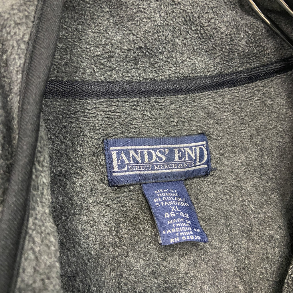 LAND’S END　ランズエンド　フルジップフリースジャケット/ボアジャケット　グレー　紫　パープル　XLサイズ