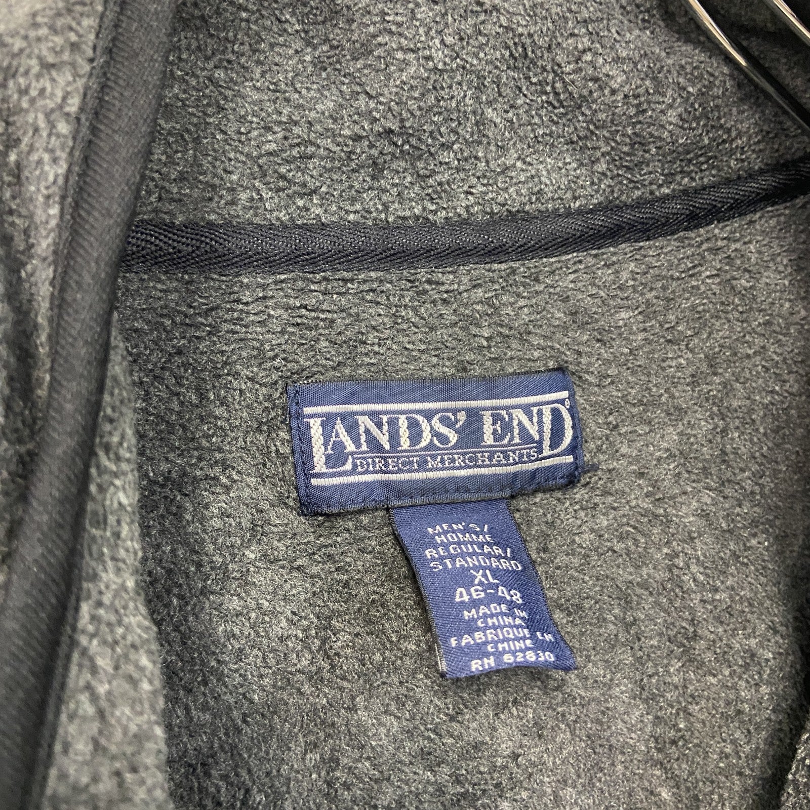 LAND’S END　ランズエンド　フルジップフリースジャケット/ボアジャケット　グレー　紫　パープル　XLサイズ