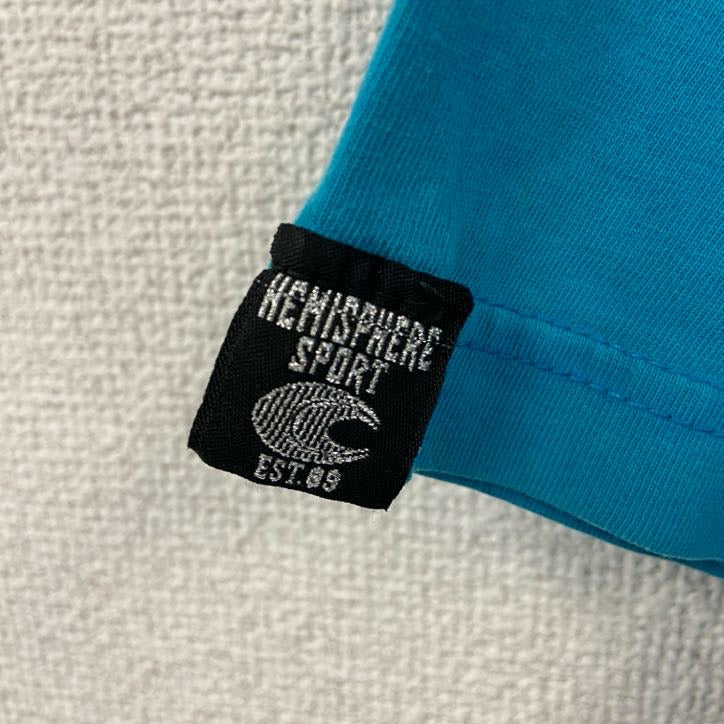 古着 used　HEMISPHERE　SPORT　半袖プリントTシャツ　水色　Y2K　レトロ　ライトブルー　XXLサイズ