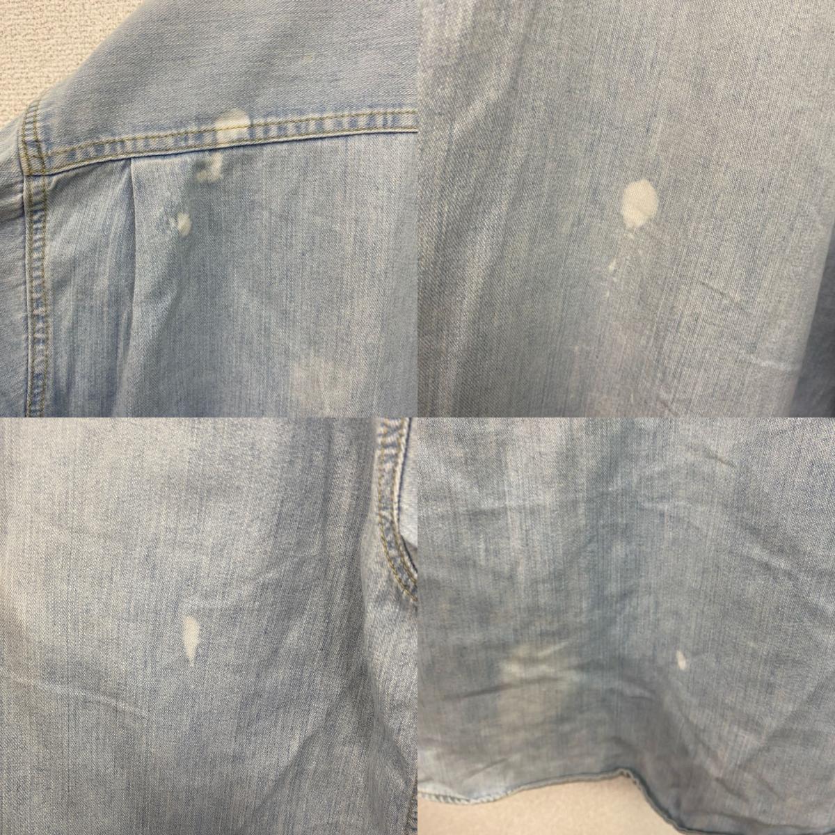 90s　Lee　リー　長袖デニムシャツ　ボタンダウンシャツ　ダブルポケット　ヴィンテージ　インディゴ　Lサイズ
