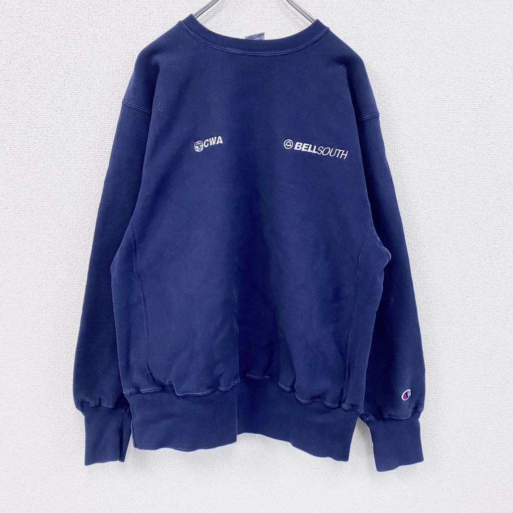 90s　Champion　チャンピオン　リバースウィーブ　スウェット/トレーナー　刺繍タグ　紺　ネイビー　Lサイズ