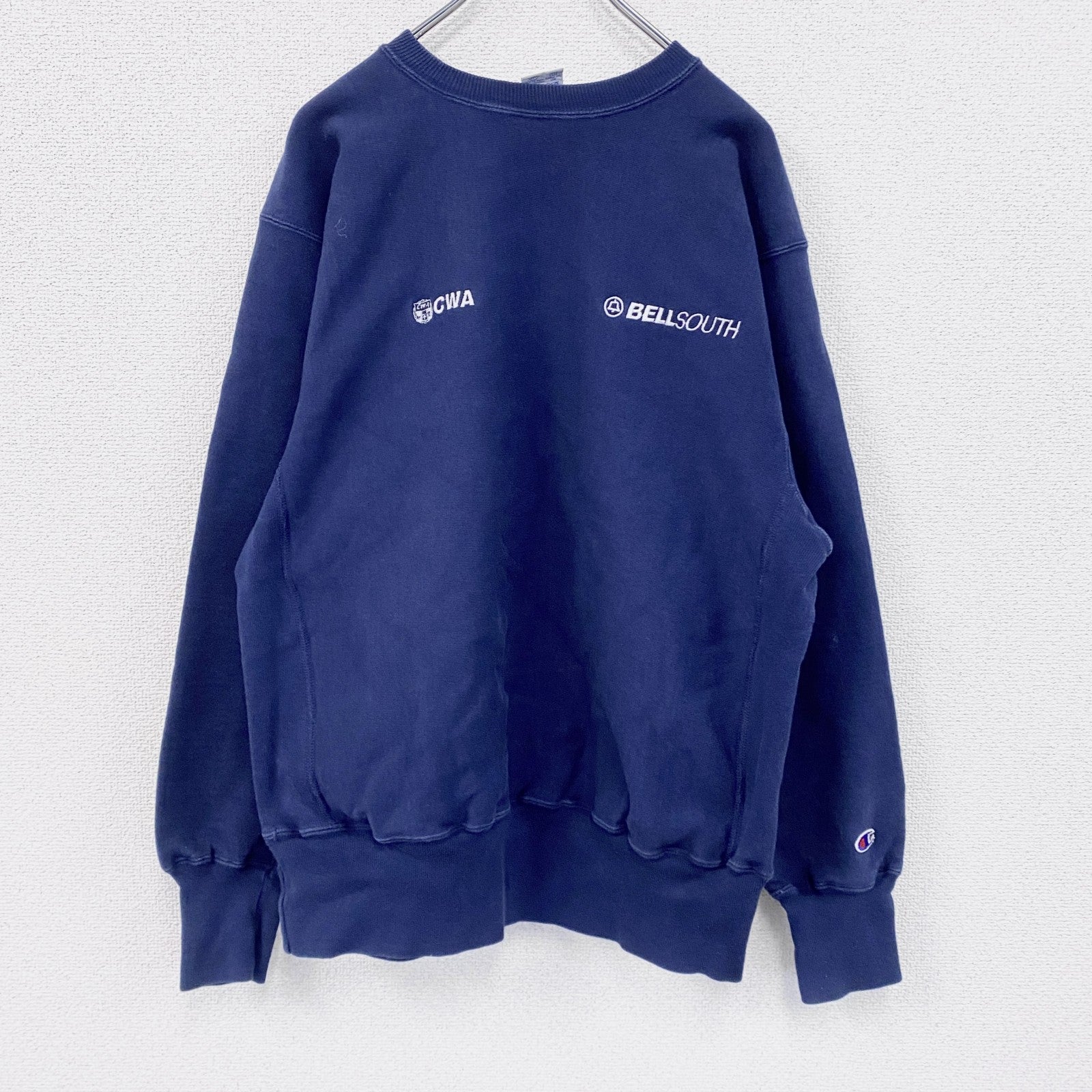 90s　Champion　チャンピオン　リバースウィーブ　スウェット/トレーナー　刺繍タグ　紺　ネイビー　Lサイズ