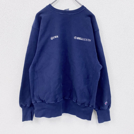 90s　Champion　チャンピオン　リバースウィーブ　スウェット/トレーナー　刺繍タグ　紺　ネイビー　Lサイズ