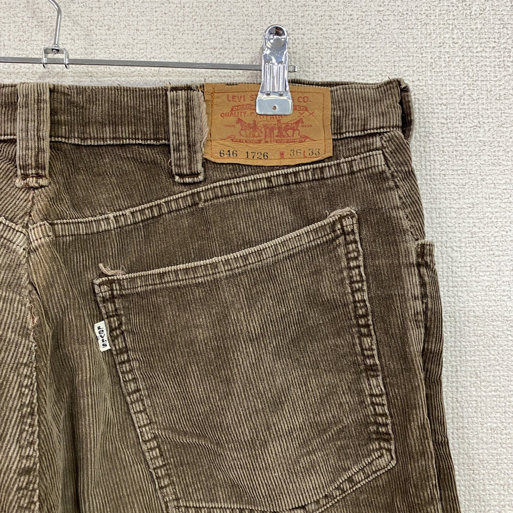 Levi's　リーバイス　646　コーデュロイパンツ　ジップフライ　茶色　ブラウン　W36サイズ