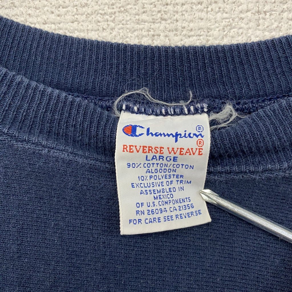 90s　Champion　チャンピオン　リバースウィーブ　スウェット/トレーナー　刺繍タグ　紺　ネイビー　Lサイズ