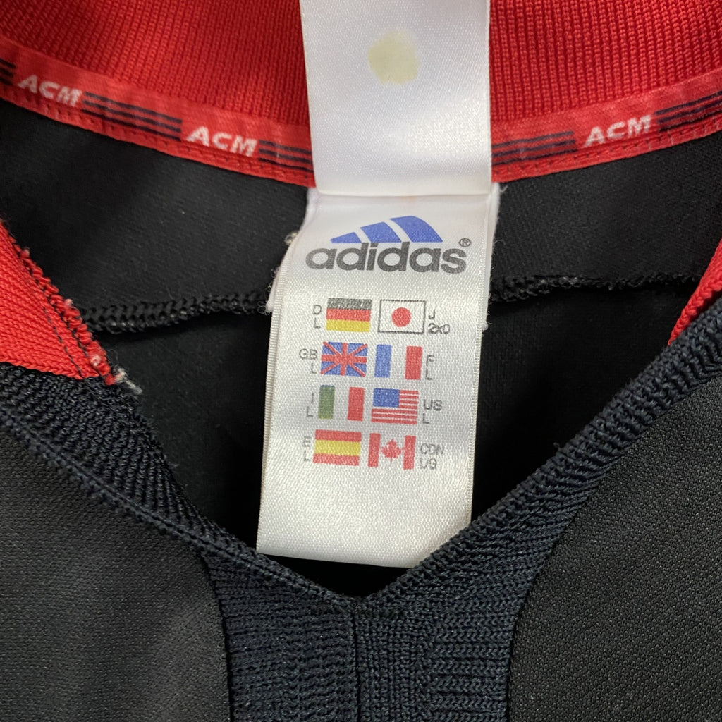 adidas　アディダス　AC ミラン　オリバービアホフ　半袖Tシャツ　ユニフォーム　赤　レッド　黒　ブラック　2XOサイズ