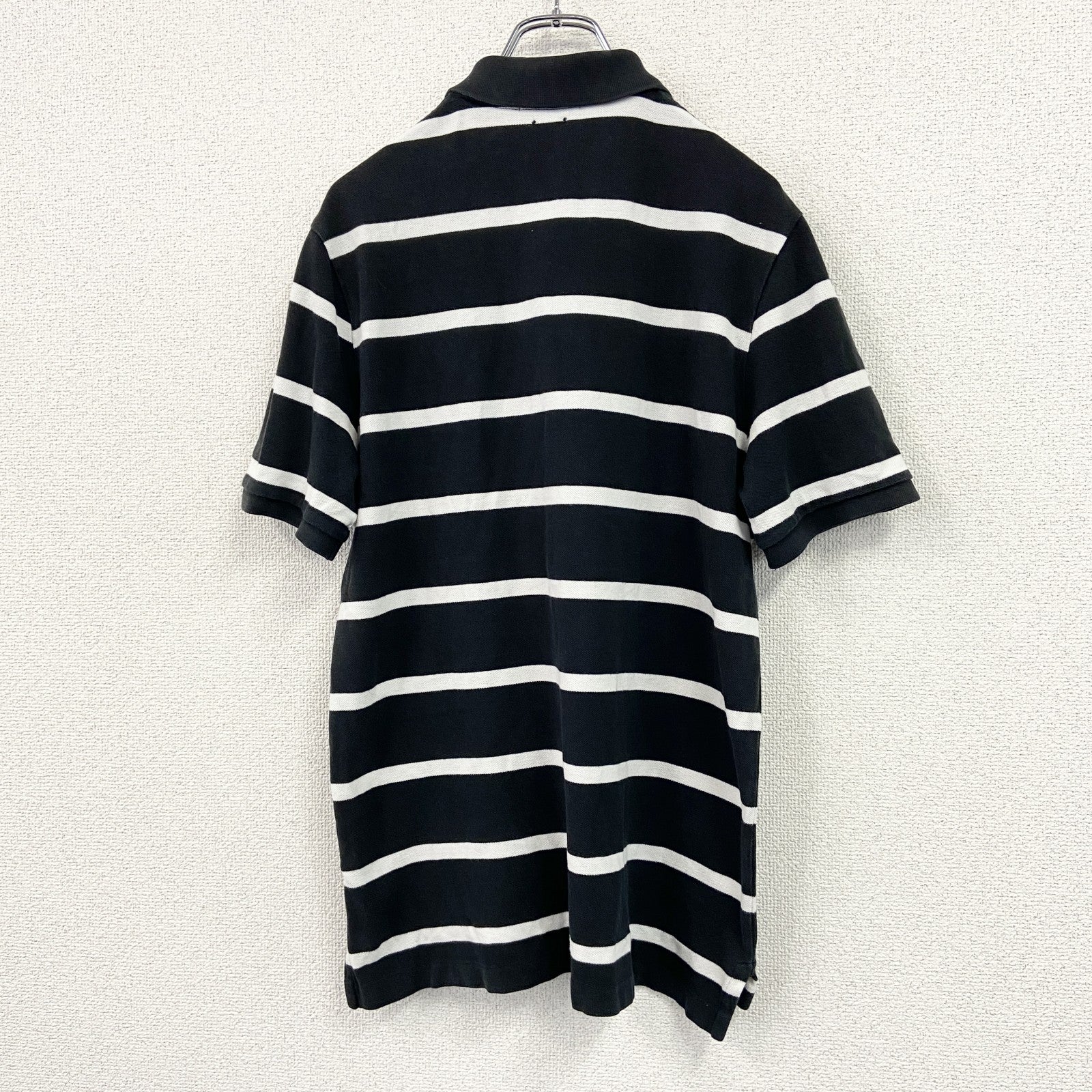 Polo Ralph Lauren　ポロラルフローレン　CLASSIC FIT　半袖ポロシャツ　ボーダー柄　黒　ブラック　Mサイズ