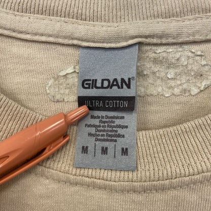 古着 used　GILDAN　ギルダン　半袖アニマルプリントTシャツ　熊　bear　カリフォルニア　ベージュ　Mサイズ