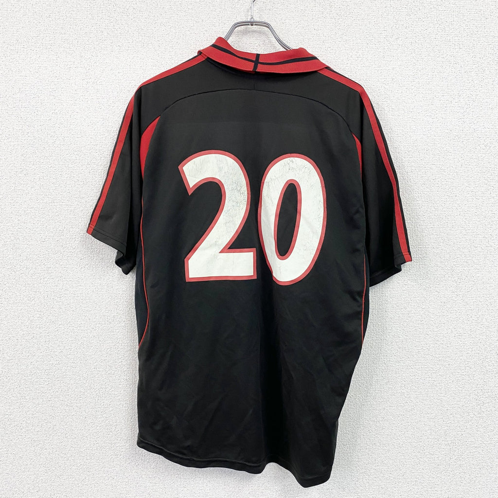 adidas　アディダス　AC ミラン　オリバービアホフ　半袖Tシャツ　ユニフォーム　赤　レッド　黒　ブラック　2XOサイズ