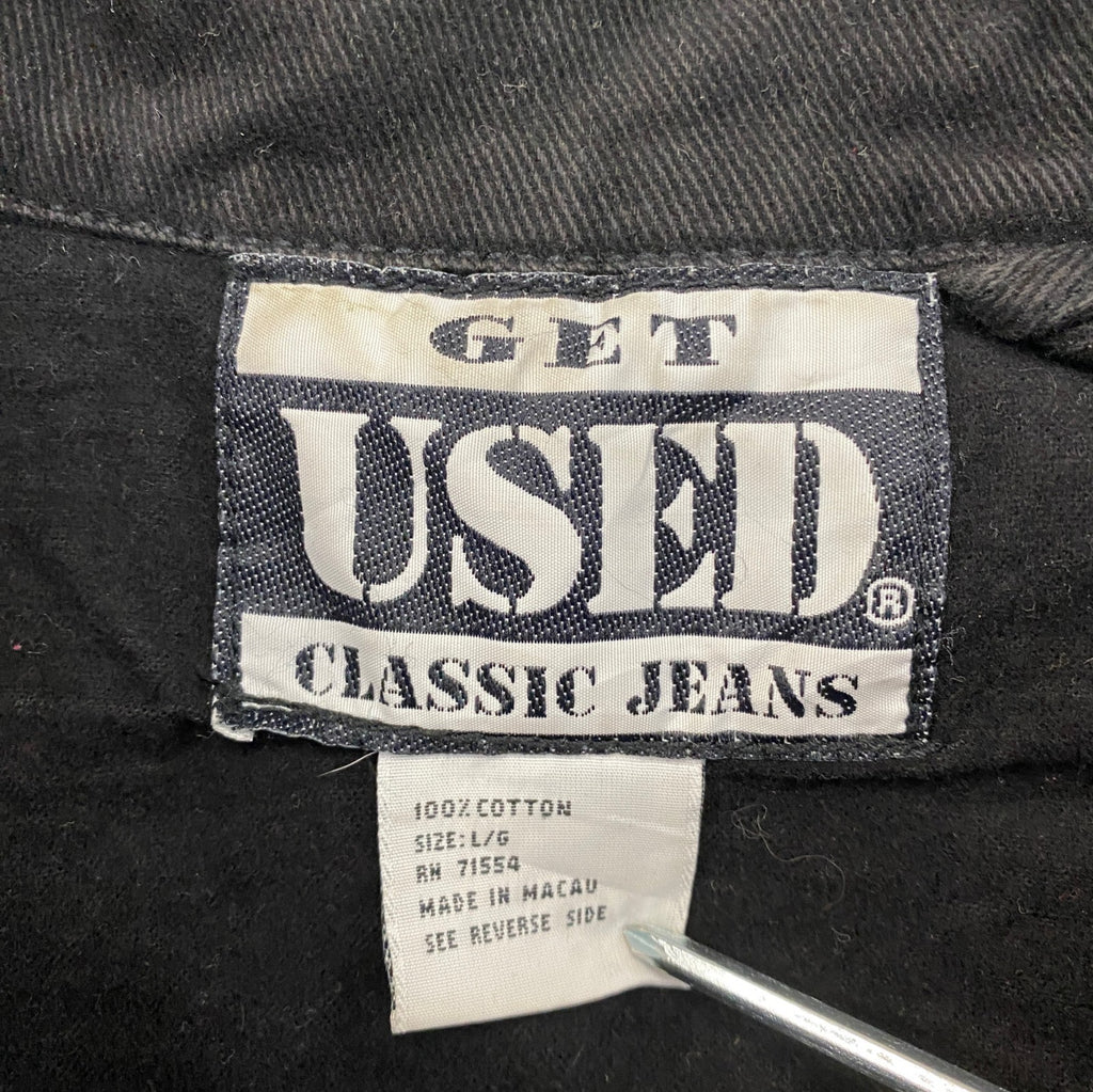 GET USED CLASSIC JEANS　ワークジャケット　カバーオール　4つポケット　黒　ブラック　Lサイズ