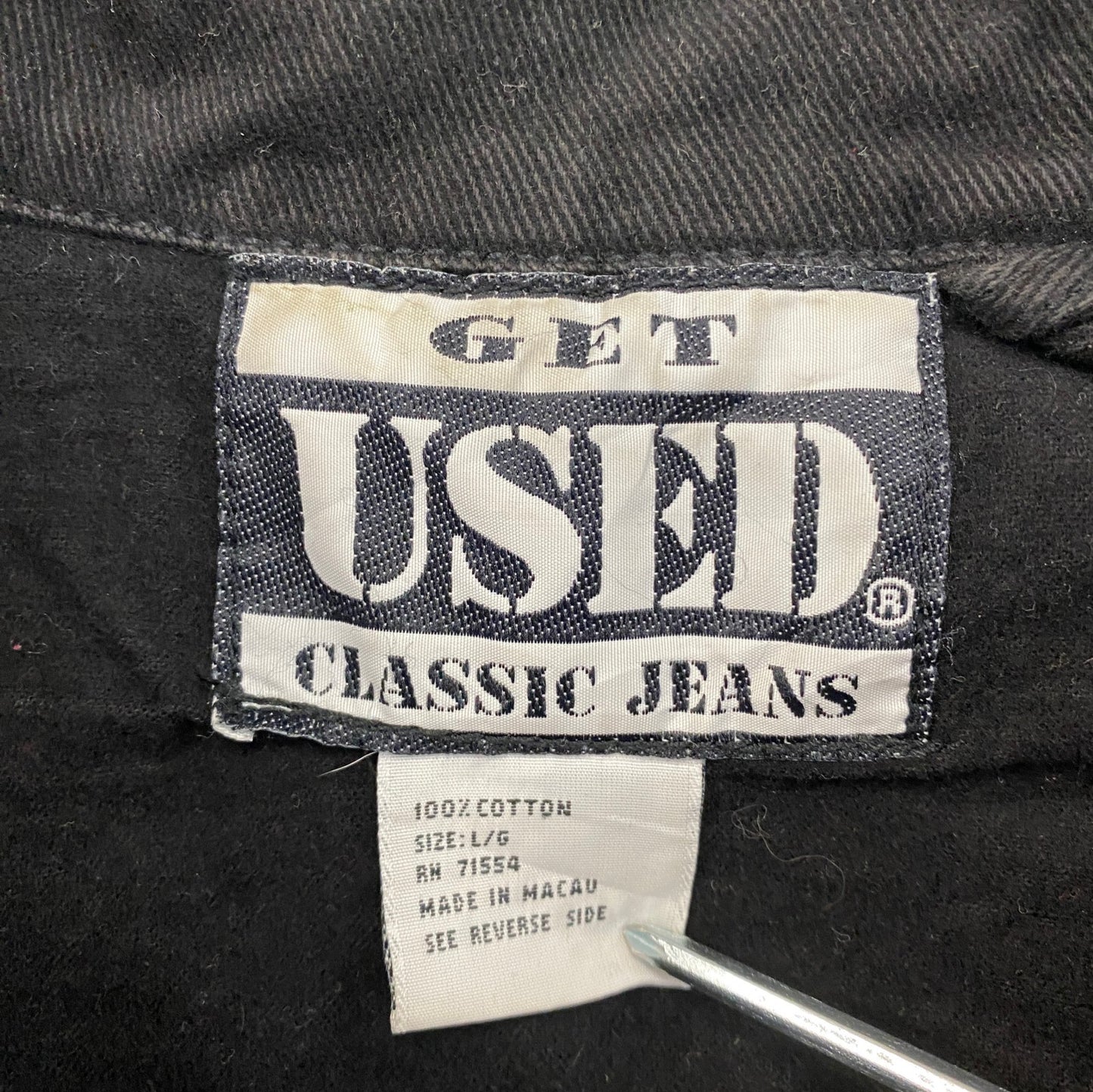 GET USED CLASSIC JEANS　ワークジャケット　カバーオール　4つポケット　黒　ブラック　Lサイズ