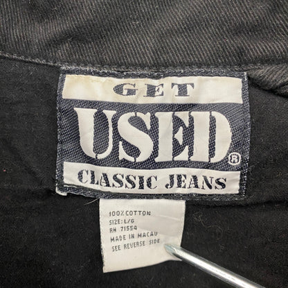 GET USED CLASSIC JEANS　ワークジャケット　カバーオール　4つポケット　黒　ブラック　Lサイズ