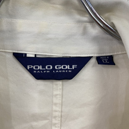～00s　POLO GOLF RALPH LAUREN　フルジップブルゾン/スイングトップ　三角タグ　オフホワイト　LLサイズ