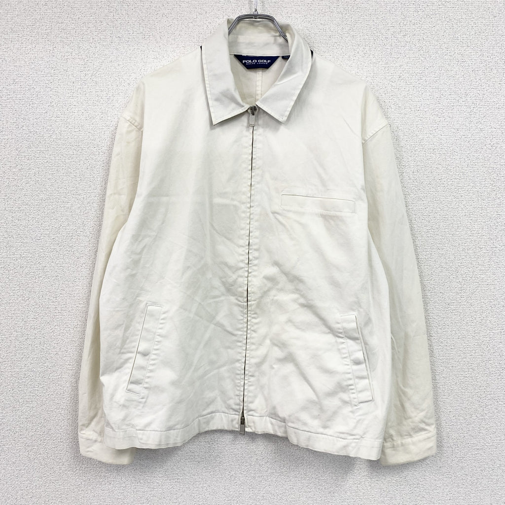 ～00s　POLO GOLF RALPH LAUREN　フルジップブルゾン/スイングトップ　三角タグ　オフホワイト　LLサイズ