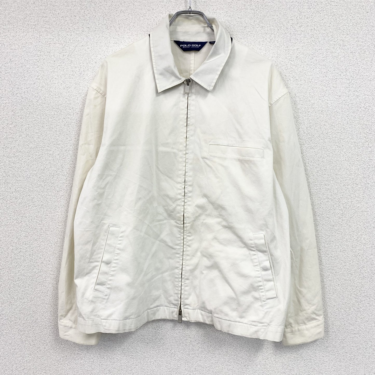 ～00s　POLO GOLF RALPH LAUREN　フルジップブルゾン/スイングトップ　三角タグ　オフホワイト　LLサイズ
