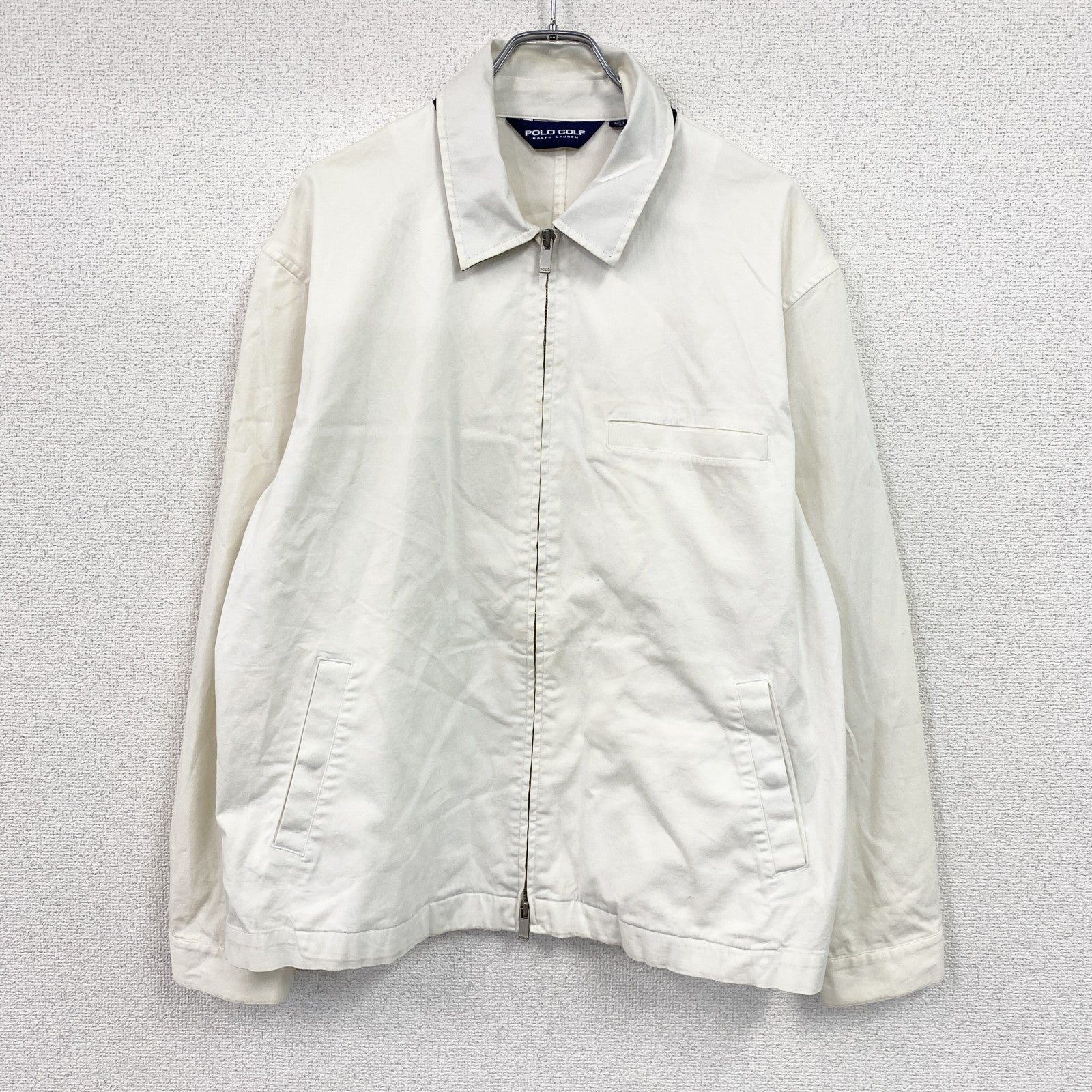 ～00s　POLO GOLF RALPH LAUREN　フルジップブルゾン/スイングトップ　三角タグ　オフホワイト　LLサイズ