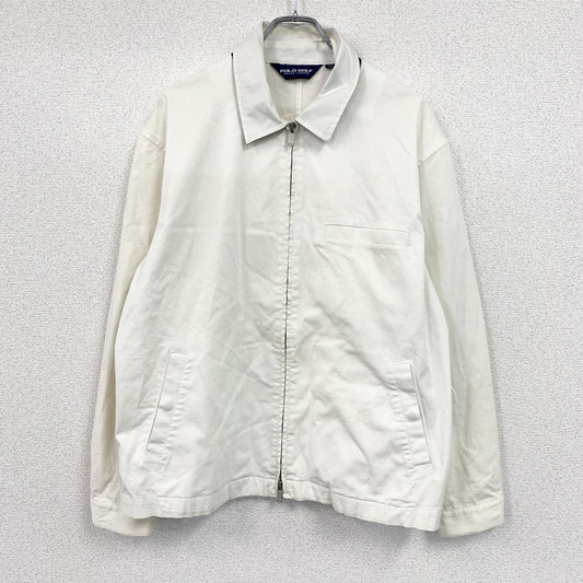 ～00s　POLO GOLF RALPH LAUREN　フルジップブルゾン/スイングトップ　三角タグ　オフホワイト　LLサイズ