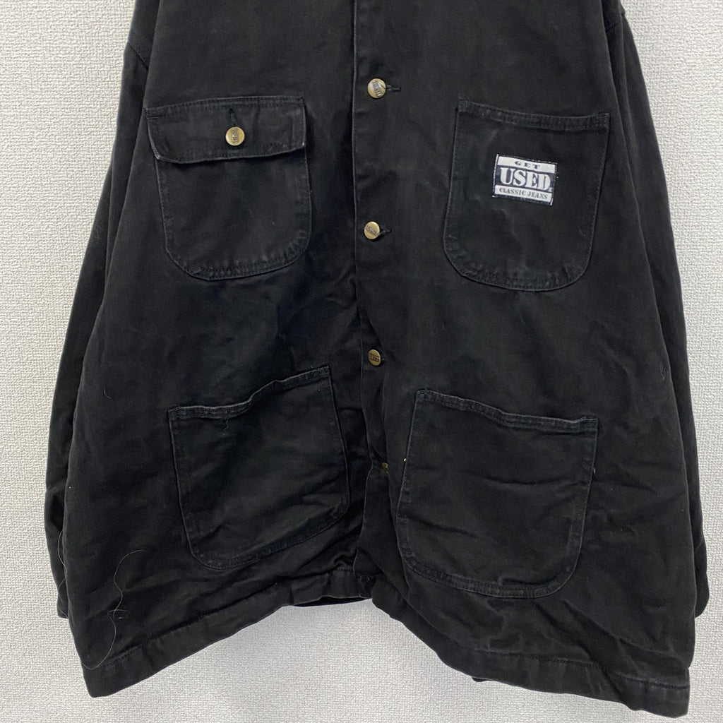 GET USED CLASSIC JEANS　ワークジャケット　カバーオール　4つポケット　黒　ブラック　Lサイズ