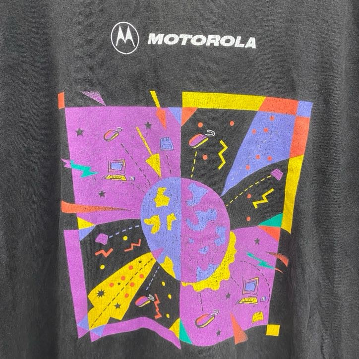 00s　Motorola　X　IETF　半袖プリントTシャツ　ヴィンテージ　黒　ブラック