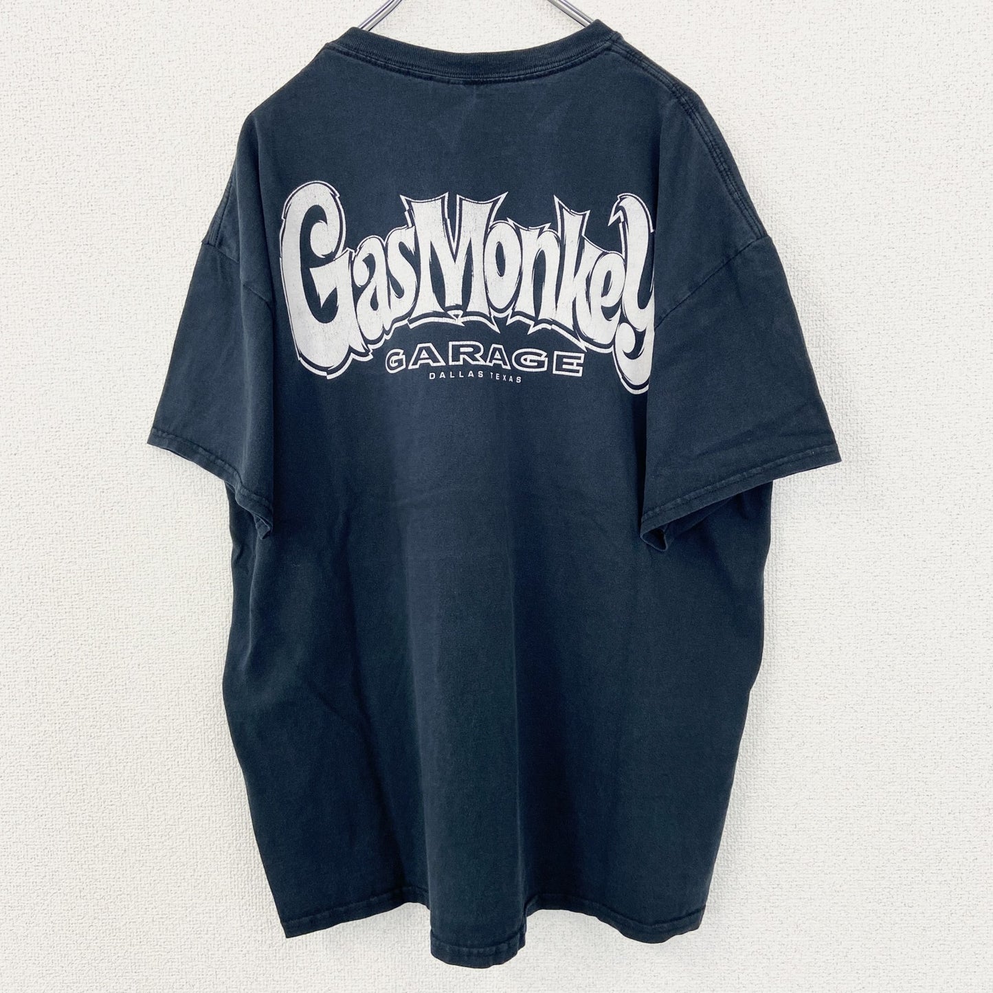 古着 used　GILDAN ギルダン　半袖プリントTシャツ　ビッグT　GMG　Gas Monkey　クルーネック　黒　XLサイズ