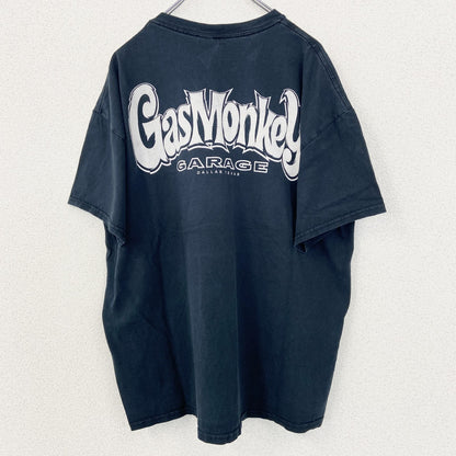 古着 used　GILDAN ギルダン　半袖プリントTシャツ　ビッグT　GMG　Gas Monkey　クルーネック　黒　XLサイズ