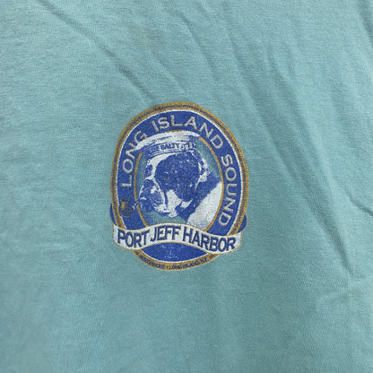 COMFORT COLORS　長袖プリントTシャツ　エメラルドグリーン　Mサイズ