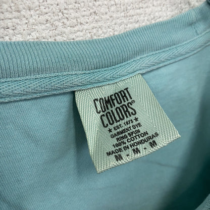 COMFORT COLORS　長袖プリントTシャツ　エメラルドグリーン　Mサイズ
