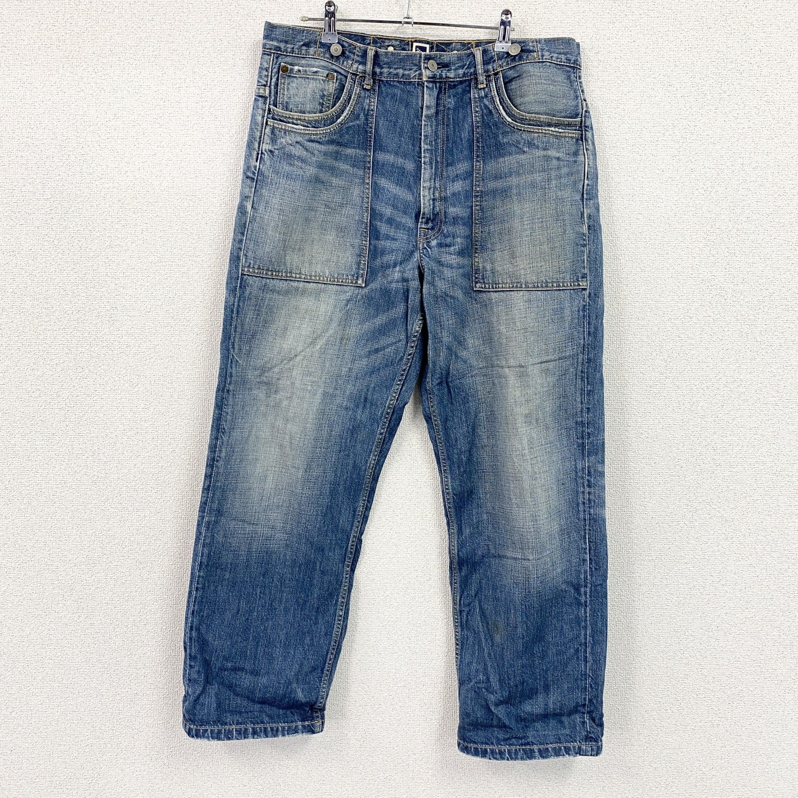 GAP　ギャップ　デニムパンツ/ジーンズ　ジップフライ　デカポケット　縦落ち　小文字タグ　インディゴ　Lサイズ