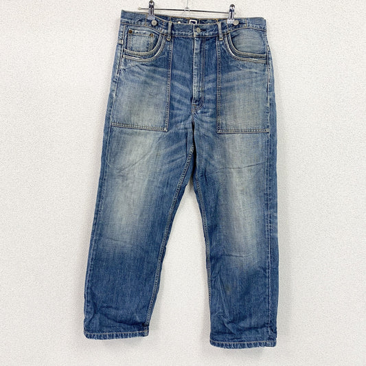 GAP　ギャップ　デニムパンツ/ジーンズ　ジップフライ　デカポケット　縦落ち　小文字タグ　インディゴ　Lサイズ